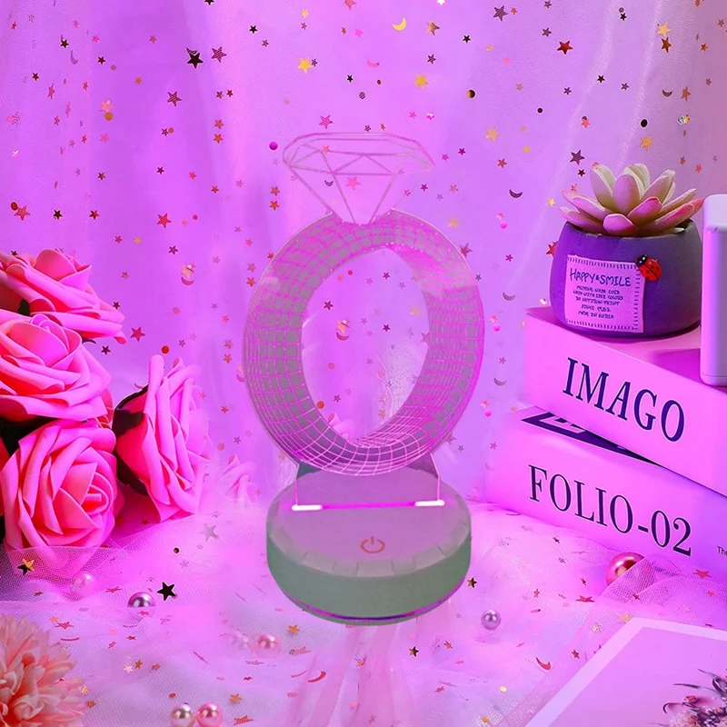 

3D Night LED Light Lamp Base 7 Colors LED Light Display Base,For Acrylic And Resin Glass For Restaurant Room Shop