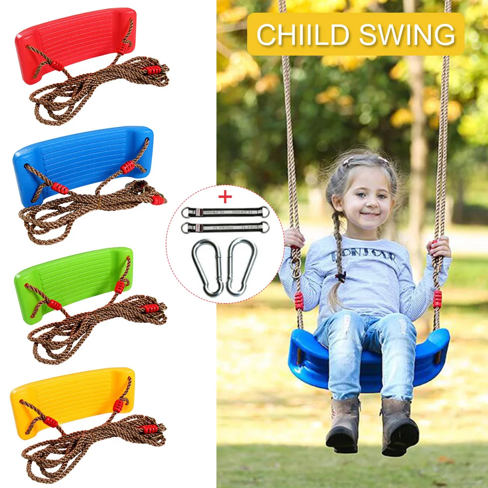 

Flying Toy Garden Swing Kids Hanging Seat Toys with Height Adjustable Ropes Indoor Outdoor Toys Rainbow Curved Board Kids Swing