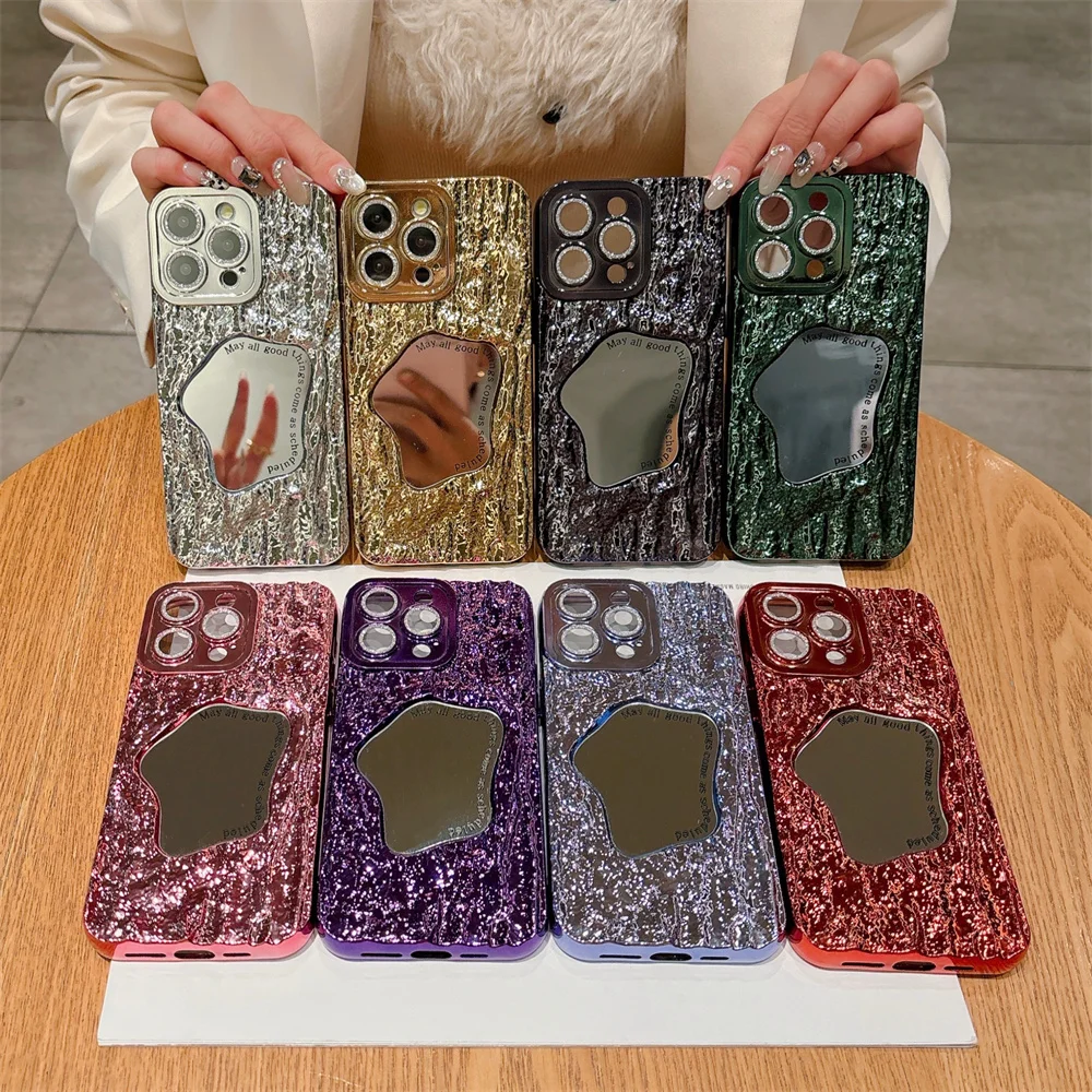 Стильный чехол из оловянной фольги со складками английский зеркальный для