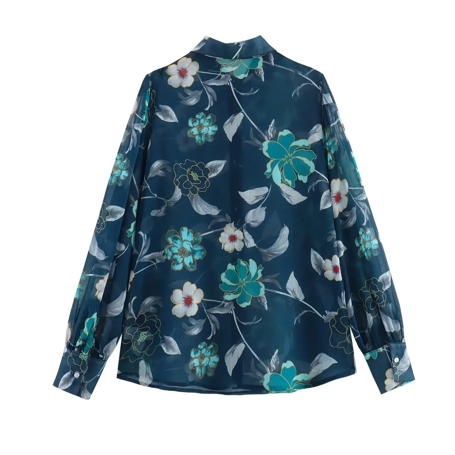 Модная Повседневная Свободная Женская рубашка с цветочным принтом зима 2023 Новое