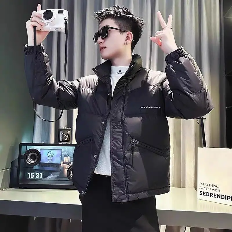 Модная брендовая хлопковая куртка мужская повседневная с воротником-стойкой
