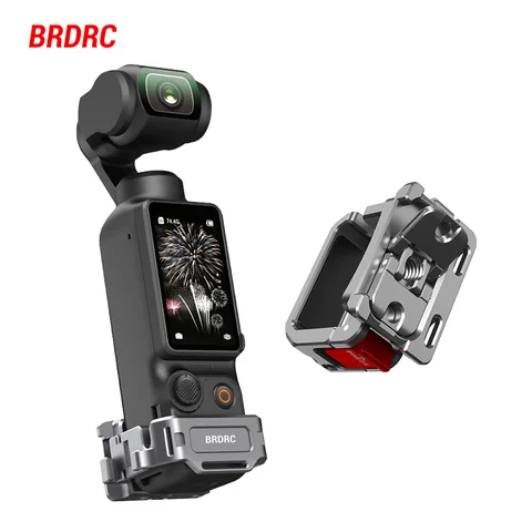 Удлинительная рамка BRDRC для камеры DJI Pocket 3, адаптер для холодного башмака, зажим для рюкзака/подставка для велосипеда/нагрудный ремень, аксессуары для крепления