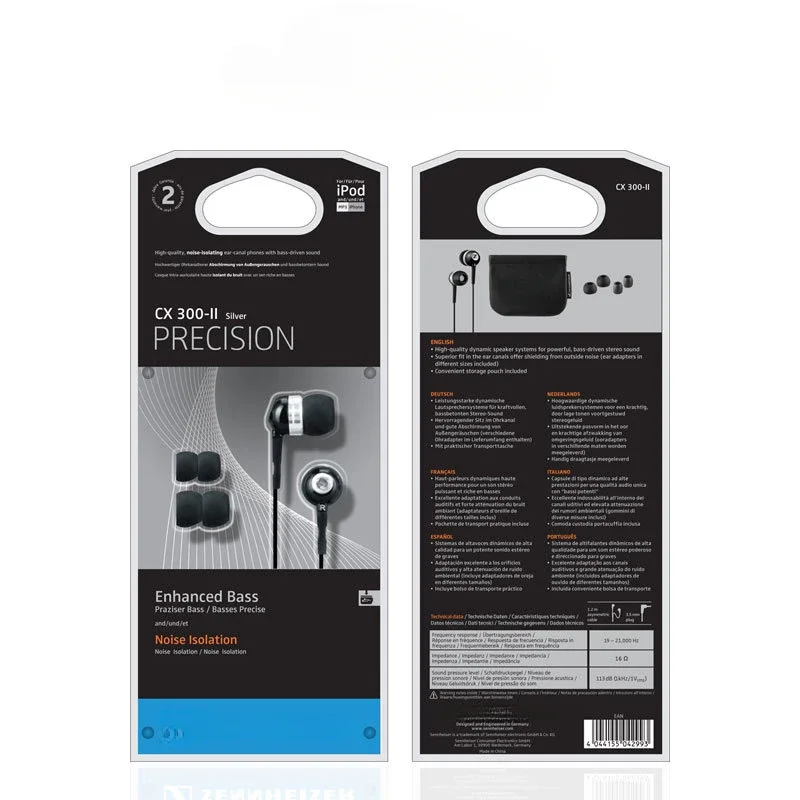Наушники EOENKK CX300II Bass Dalam 3 5 мм гарнитура Musik Stereo Berkabel Earbud Olahraga наушники HIFI Presisi для