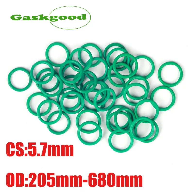

1Pcs CS 5.7mm FKM Green O Ring Seal Gasket Mechanical O-Ring Seal Washer OD 205mm ~ 680mm Sealing Ring Repair