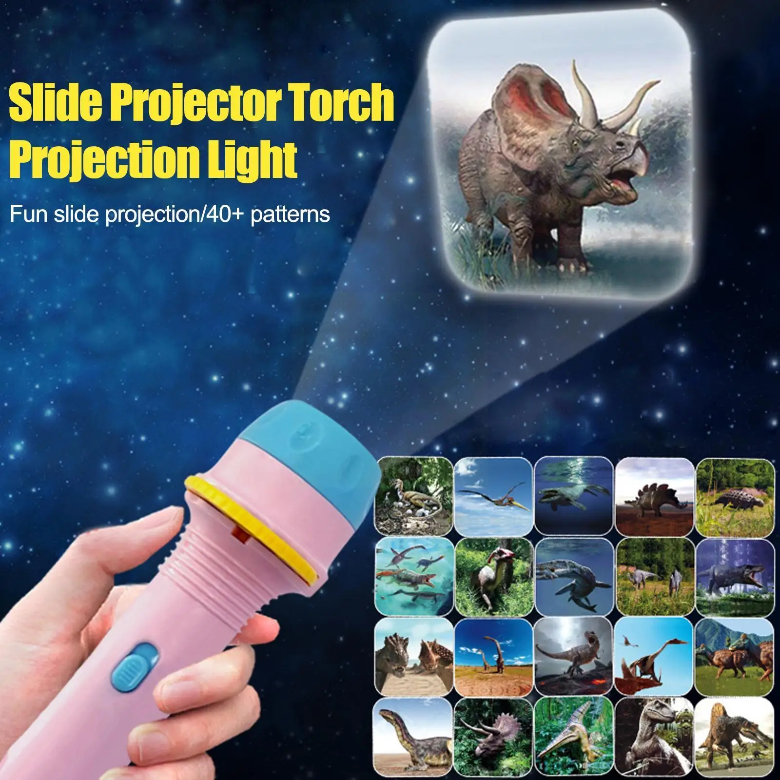 

24 Patterns Animal Projector Torch Projection Light Torches Lamp Flashlight Dinosaur, Sea Animals Night Light For Kids Xmas T7a9