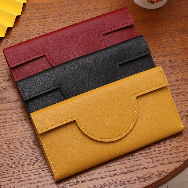 New Women Wallet Credit Card Holder Leather Colorful Long Purse Exquisite Female Card Case Money Bag Rend Fashion Ladies Wallet