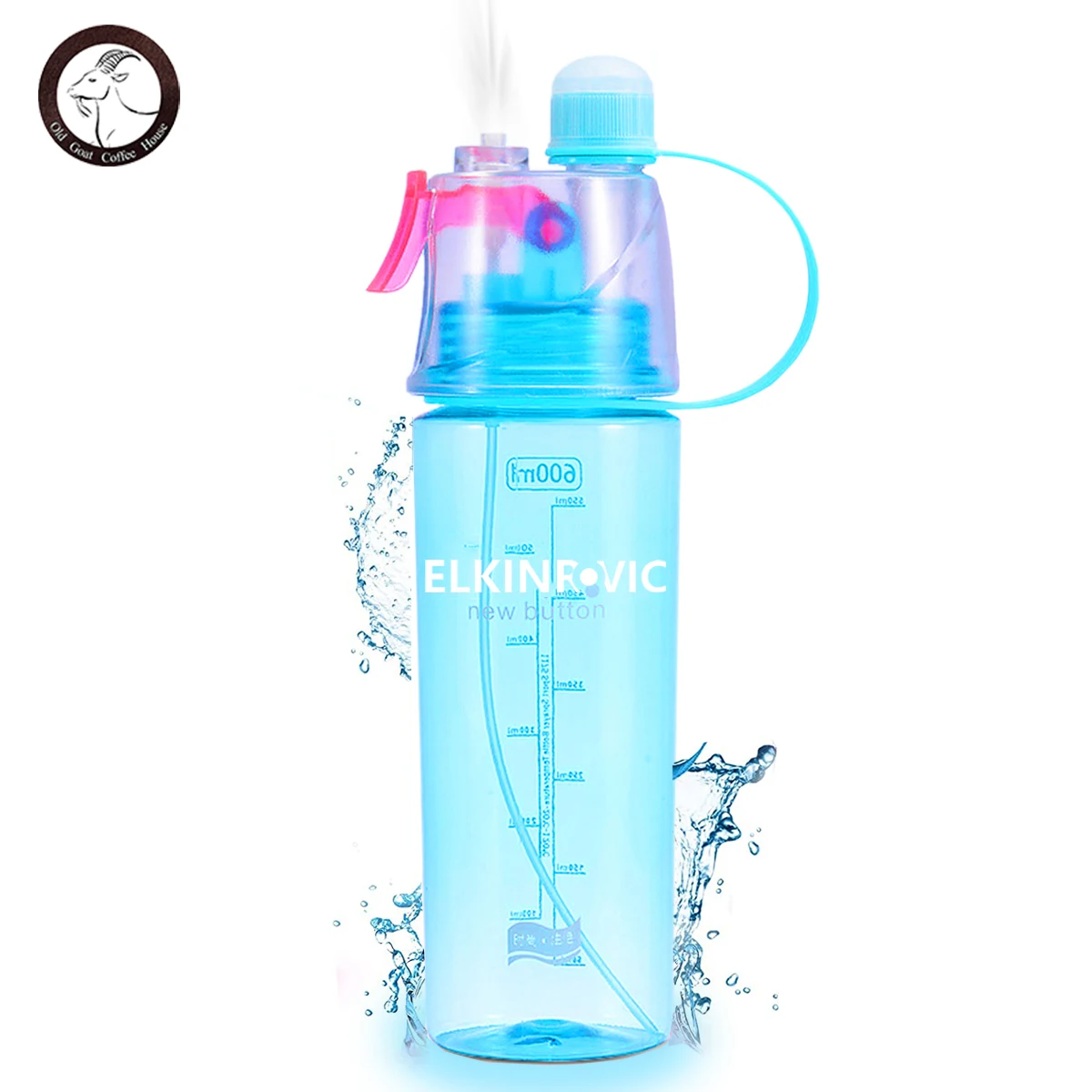 

600Ml Solid Plastic Spray Bottle Cool Summer Sport Water Bottle Portable Climbing Outdoor Bike