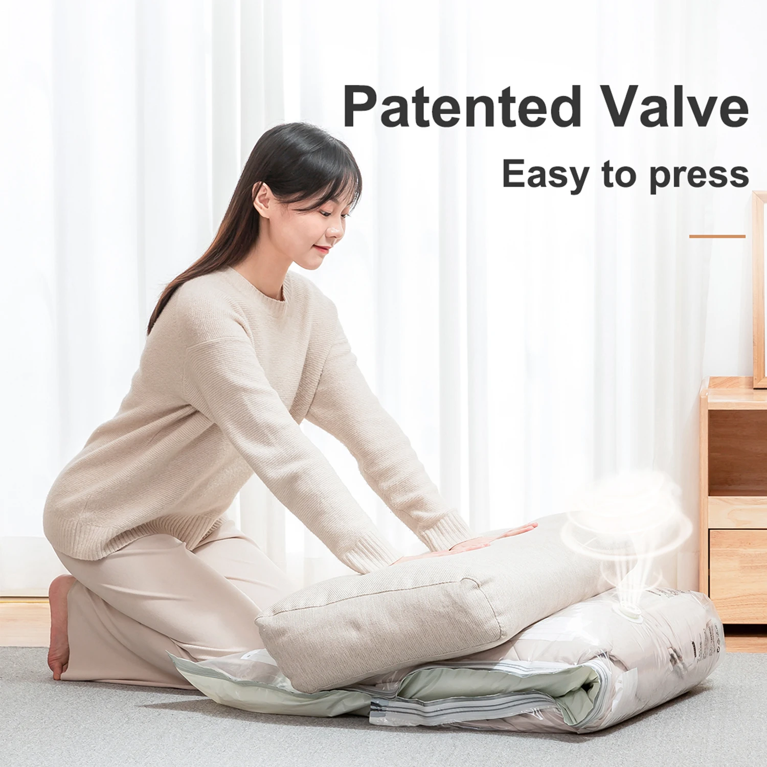 

Hanging Vacuum Bag Suction Cup Widely Use Good Toughness Reducing Volume Waterproof Closet Organizer Hanging Vacuum Storage Bag