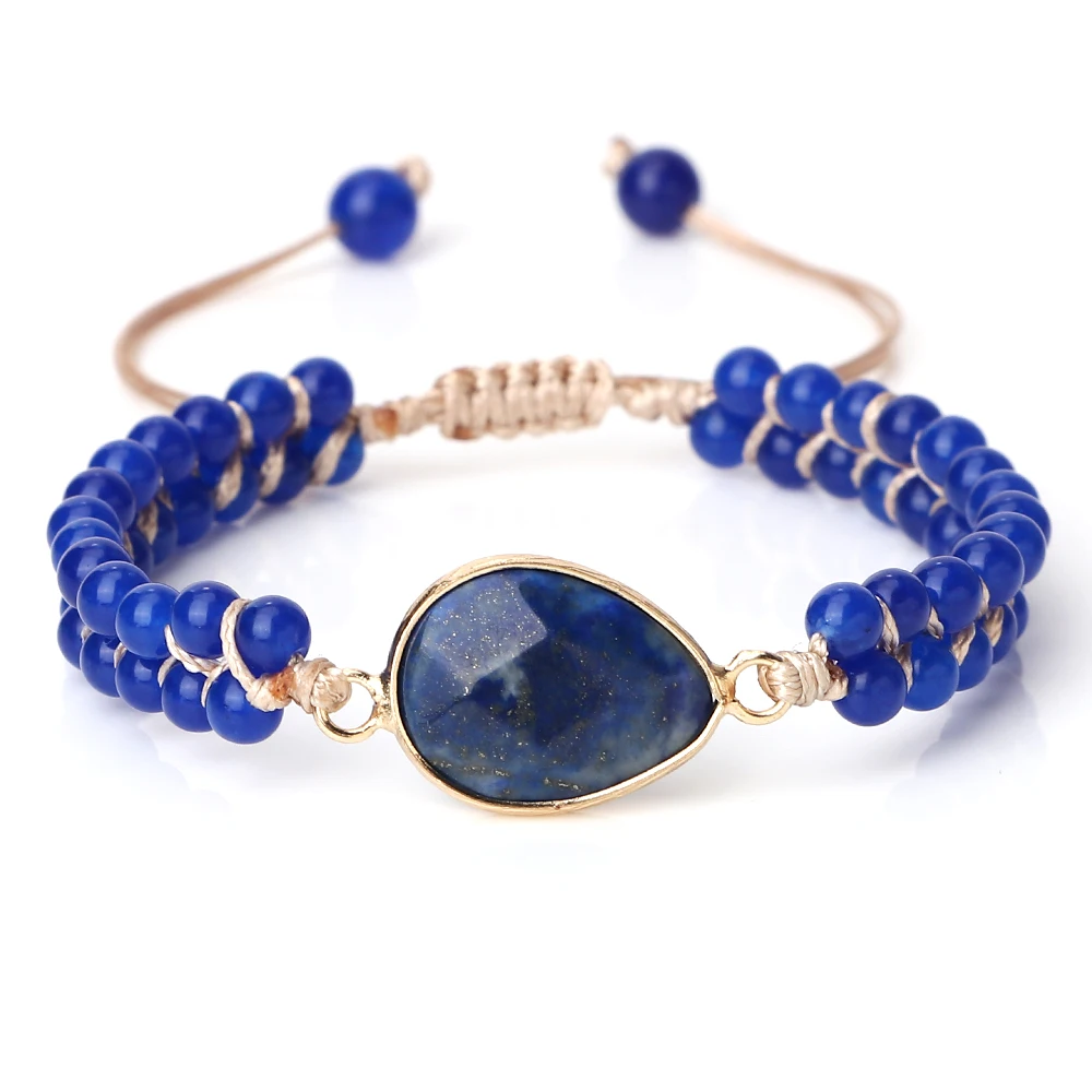 

Natural Lapis lazuli Healing Beads Bracelets For Men Handmade Charm Natural Stone Beaded Bracelets Women Yoga Meditation Jewelry