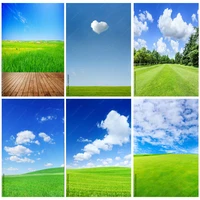 natural landscape photography props green grass and blue sky with white clouds photo background studio props 211223 kkll 07