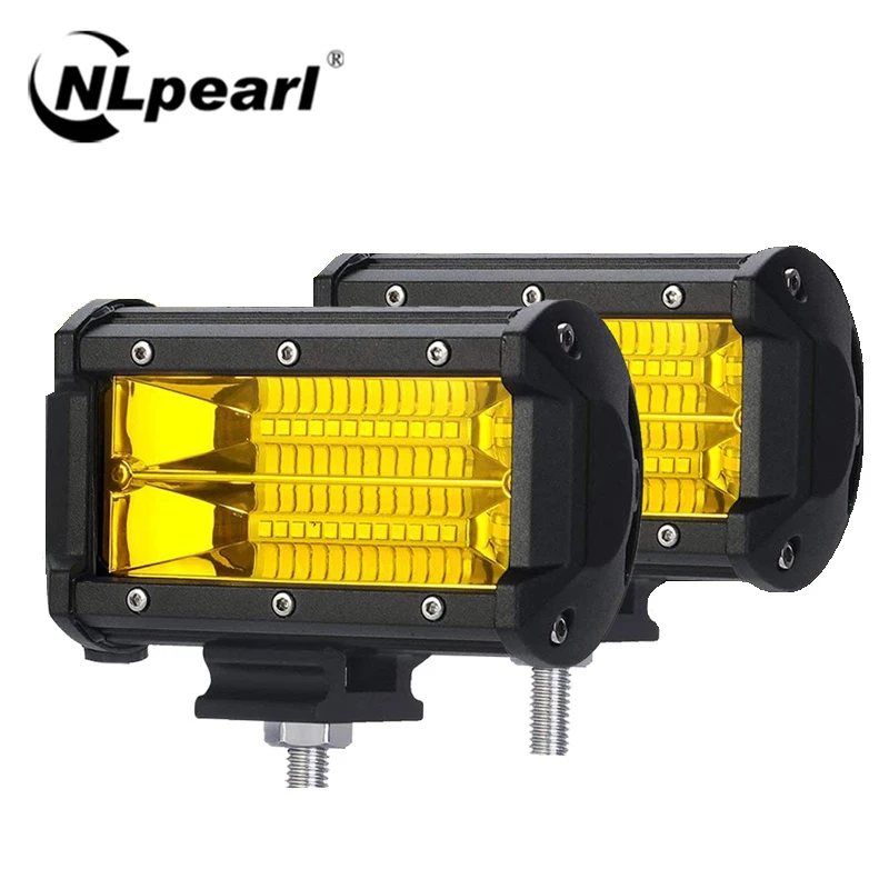 

NLpearl 72W LED Work Light Yellow Spotlight For Jeep Car Trucks Boat SUV ATV LED Bar Off Road Headlights 12V 24V Working Light