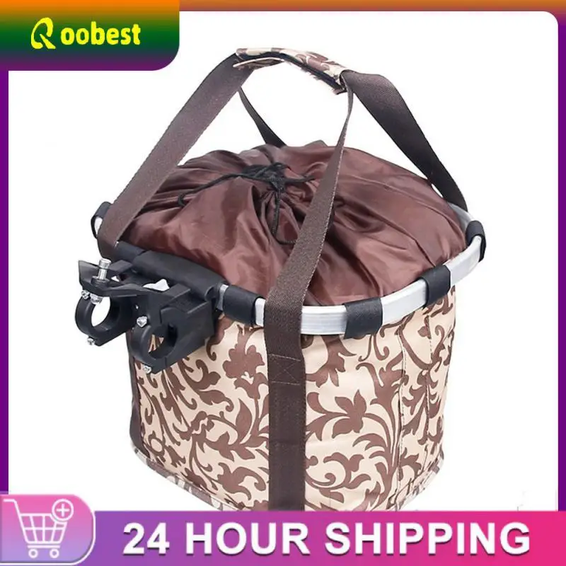 

Oxford Cloth Bicycle Front Basket Waterproof Mtb Bike Handlebar Bag Basket Multi-purpose Unique Bicycle Basket Neutral Foldable