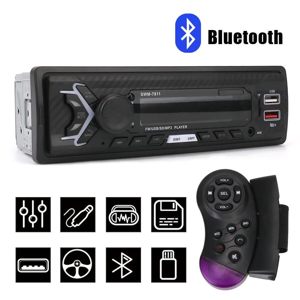 

Автомобильный радиоприемник, мультимедиа, 1 DIN, автомобильное аудио, стерео, Bluetooth, AUX/USB/TF-карта, голосовое управление, громкая связь, автомоби...