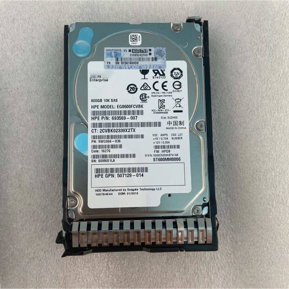 

Brand New 600GB For HP 2.5" SAS 6 Gb/s 64MB 10000RPM 702659-001 702284-B21 Hard Disk