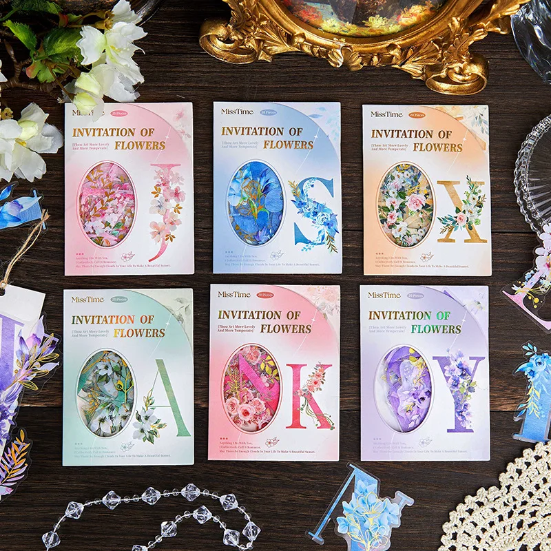 10 шт./1 лот кавайные канцелярские наклейки письмо из цветов дневник декоративные