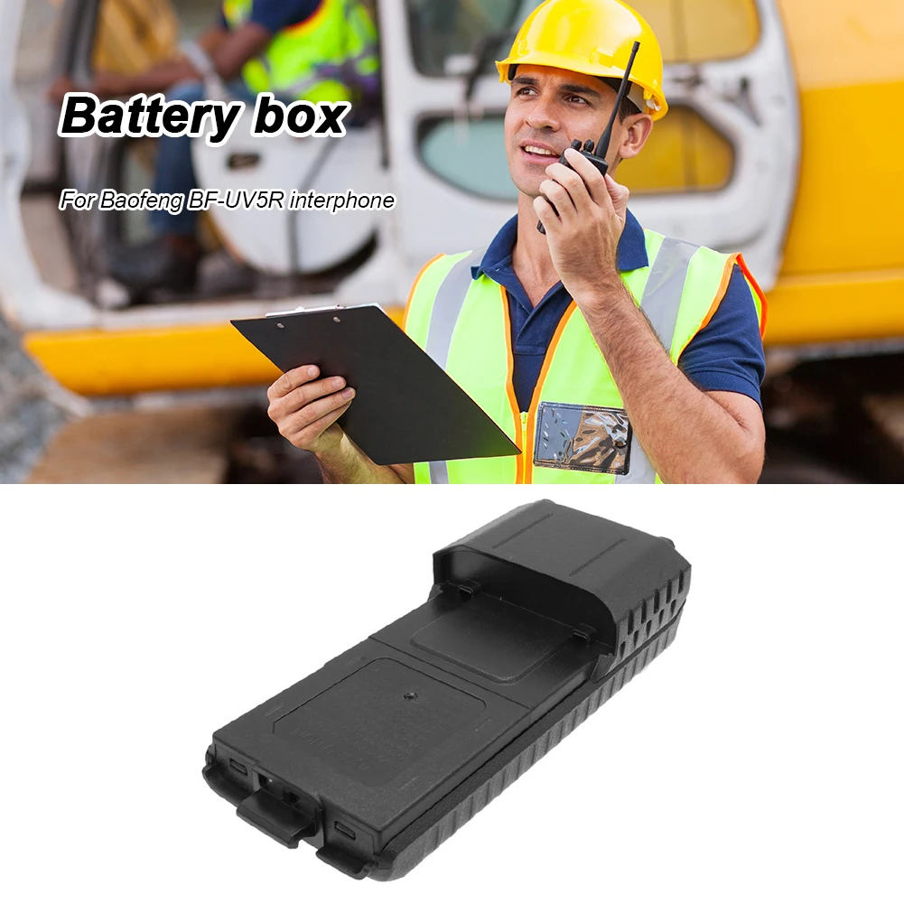 

Plastic Extended Battery Case Box Walkie Talkie Accessories Portable Battery Box Pack Shell Replacement for Baofeng UV5R UV-5RE