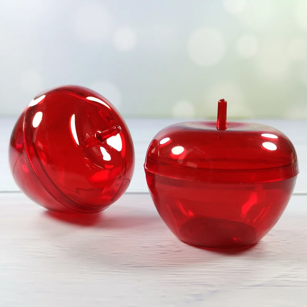 

2022 New Clear Pvc Candy Boxes Wedding Favor Holder Transparent Chocolate Candy Boxes Clear Red Apple Cases Containers Box