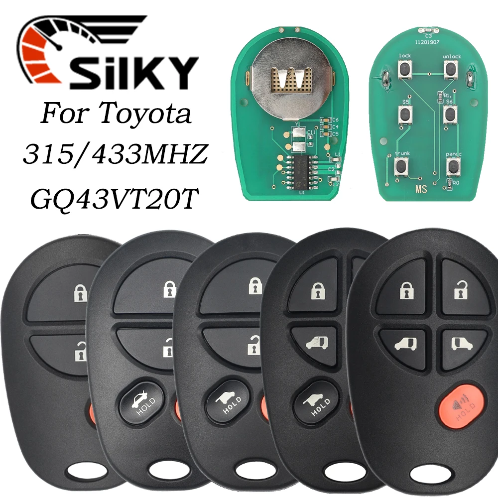 Фото SilKY GQ43VT20T 315/433 МГц 3/4/5/6B дистанционный автомобильный брелок для Toyota Sienna Tundra Sequoia Tacoma Camry Highlander Aurion 2004-2018 №1