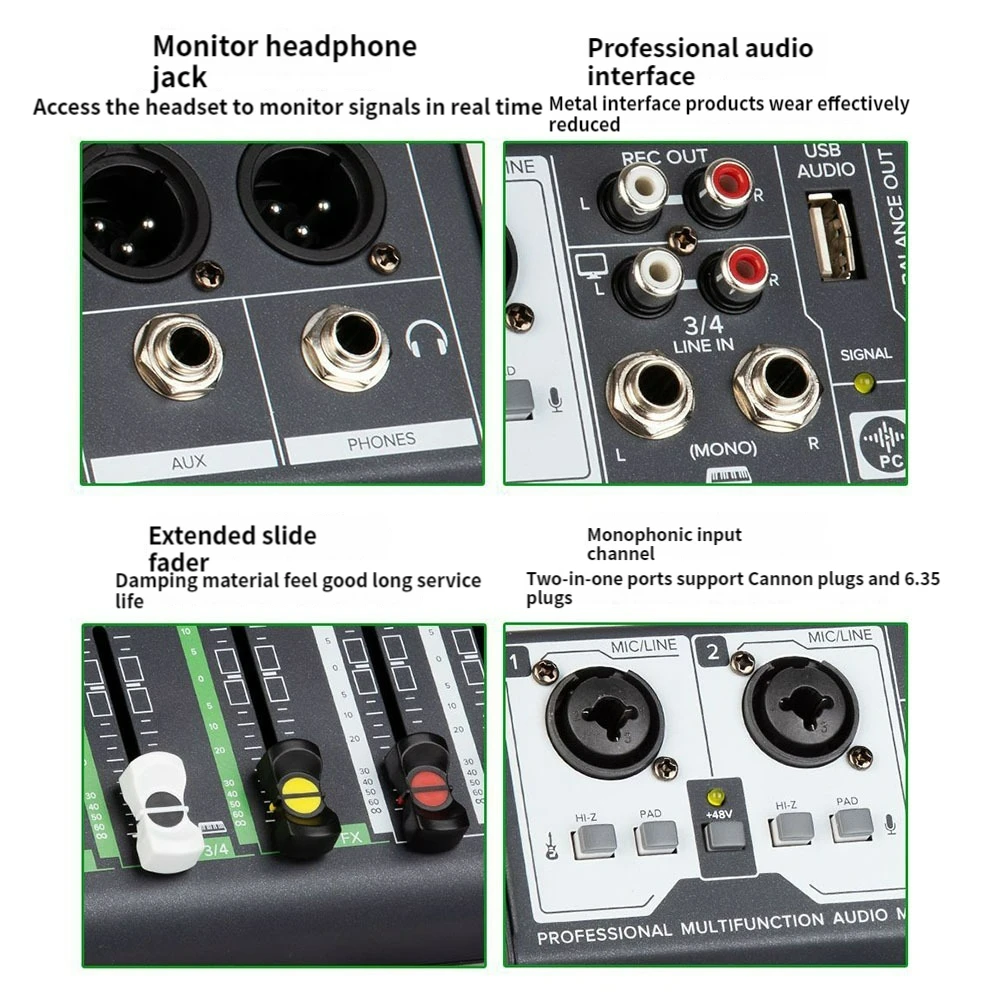 Bluetooth аудиоприемник микшерная консоль караоке-микшер Dj оборудование карта