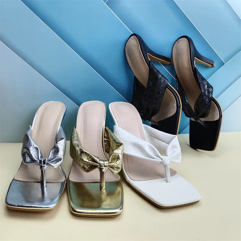 

Fashion high heel sandals plus size women's shoes stiletto square toe casual sandals and slippers