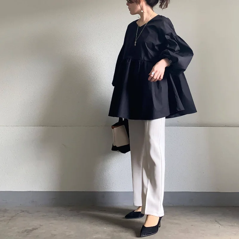 Блузка Matakawa Женская свободного покроя Топ с длинным рукавом в японском стиле