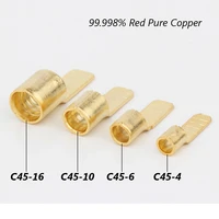 6pcs gold plated c45 4 c45 6 c45 10 c45 16 square insert dz47 open pin shaped copper solder joint nose cold pressed end