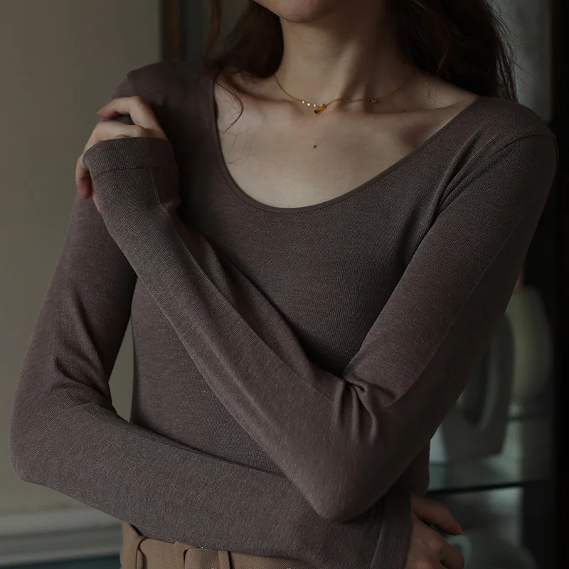 Heat Storage Black Technology Japan fashion Lightweight Elegant Seamless Integrated Thermal Underwear Elastic Close-...