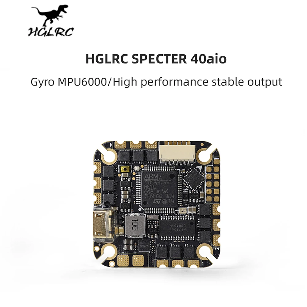 

Контроллер полета HGLRC SPECTER 40 AIO MPU6000 F722 Bluejay 96K 40A 4 в 1 ESC 25.5X25.5mm 2-6S для FPV беспилотных летательных аппаратов
