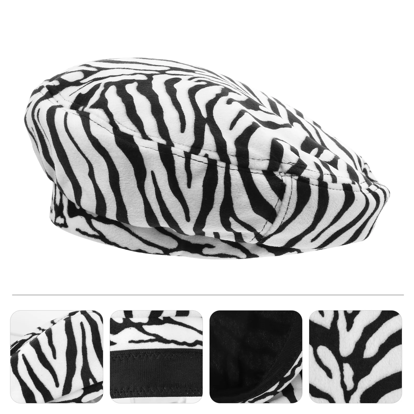 

Painter Hat Berets Miss Vintage Hats Zebra Print Accessories Wool French
