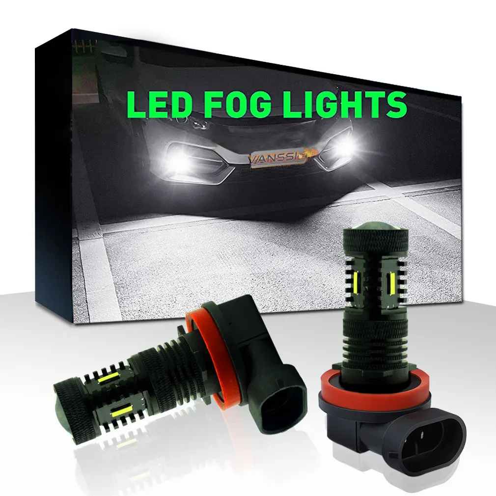 

VANSSI 2800lm Super Bright High Power CSP H10 9145 LED Bulbs Car Fog Lamp H8 H11 H16 HB4 9006 12V 6000K White,Pack of 2