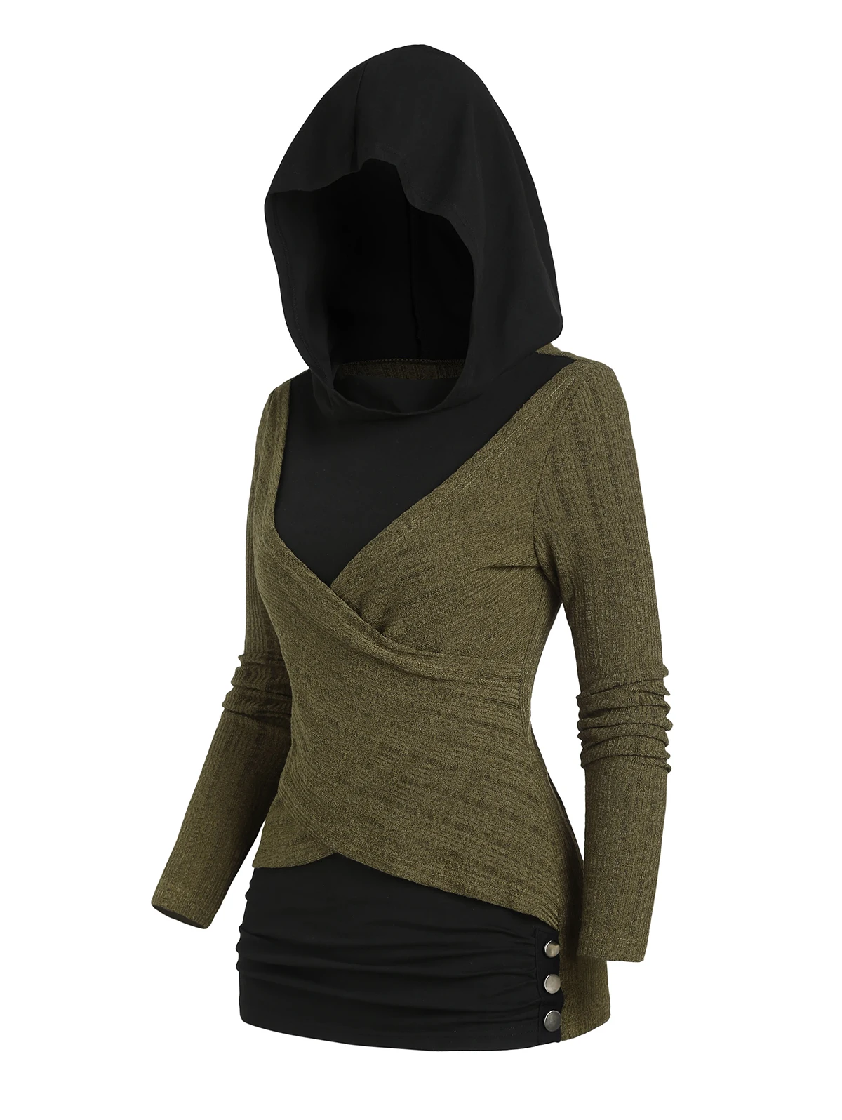 DRESSFO женский топ осень-зима текстурированный кроссовер в стиле пэчворк с