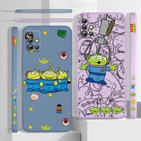 toy story cute alien liquid left rope phone case for samsung a22 a21s a20s a13 a12 a11 a10s a03s a02 a01 core funda cover