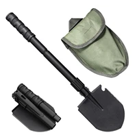 multifunction camping shovel spade pickaxe foldable portable outdoor emergency digging ditching tool with carrying bag