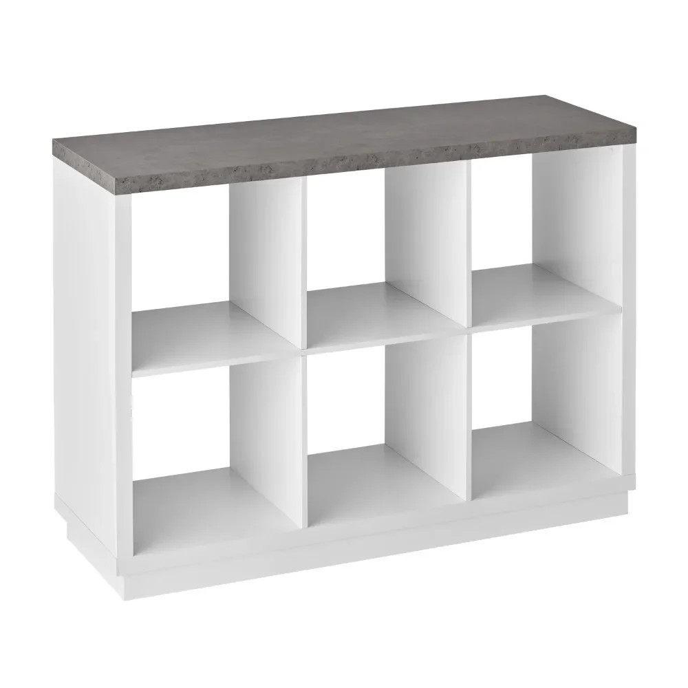 

6-Cube Organizer, White with Faux Concrete Top book shelves