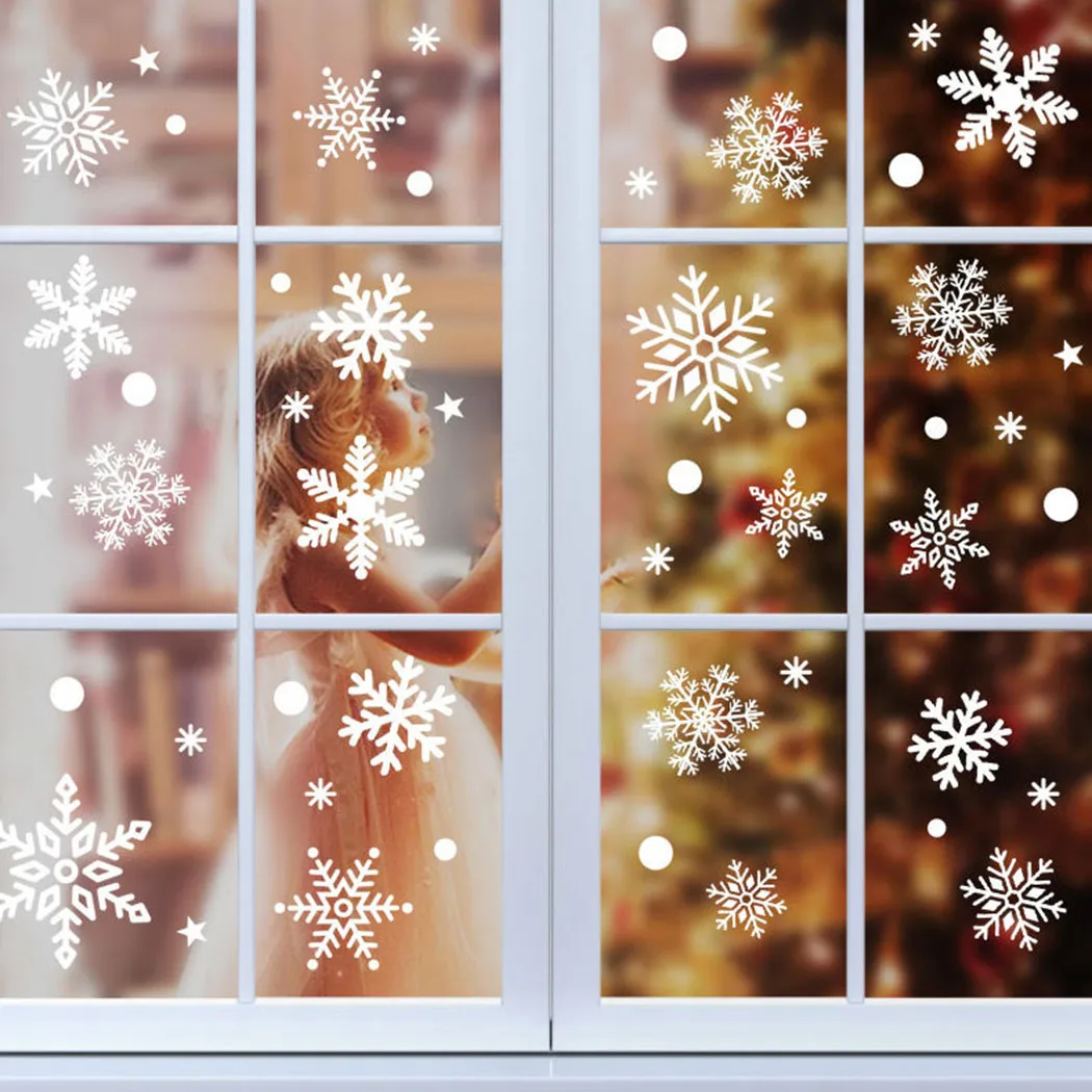 

Merry Christmas Wall Stickers Snowflake Store Decal Xmas Home Decor Christmas Sticker Room Wall Decals Christmas Decorations
