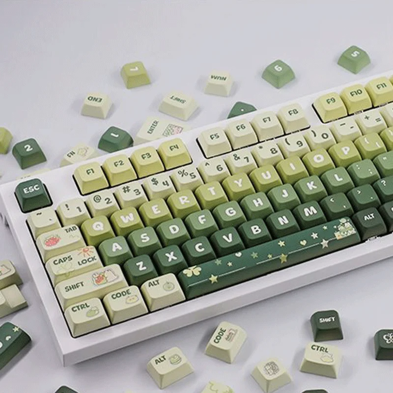 

133 клавиши светильник зеленая тема Keycaps PBT Материал Keycap XDA высота сублимированный Keycap механическая клавиатура Keycap подарок для девочек