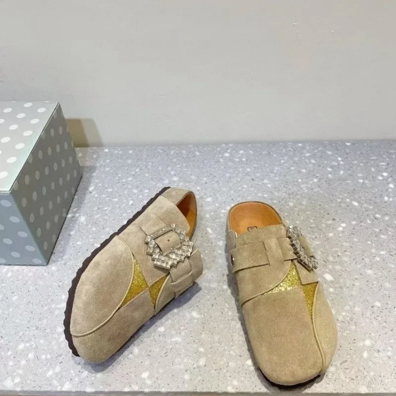 Женская обувь 2024 женские тапочки с закрытым носком римские повседневные туфли