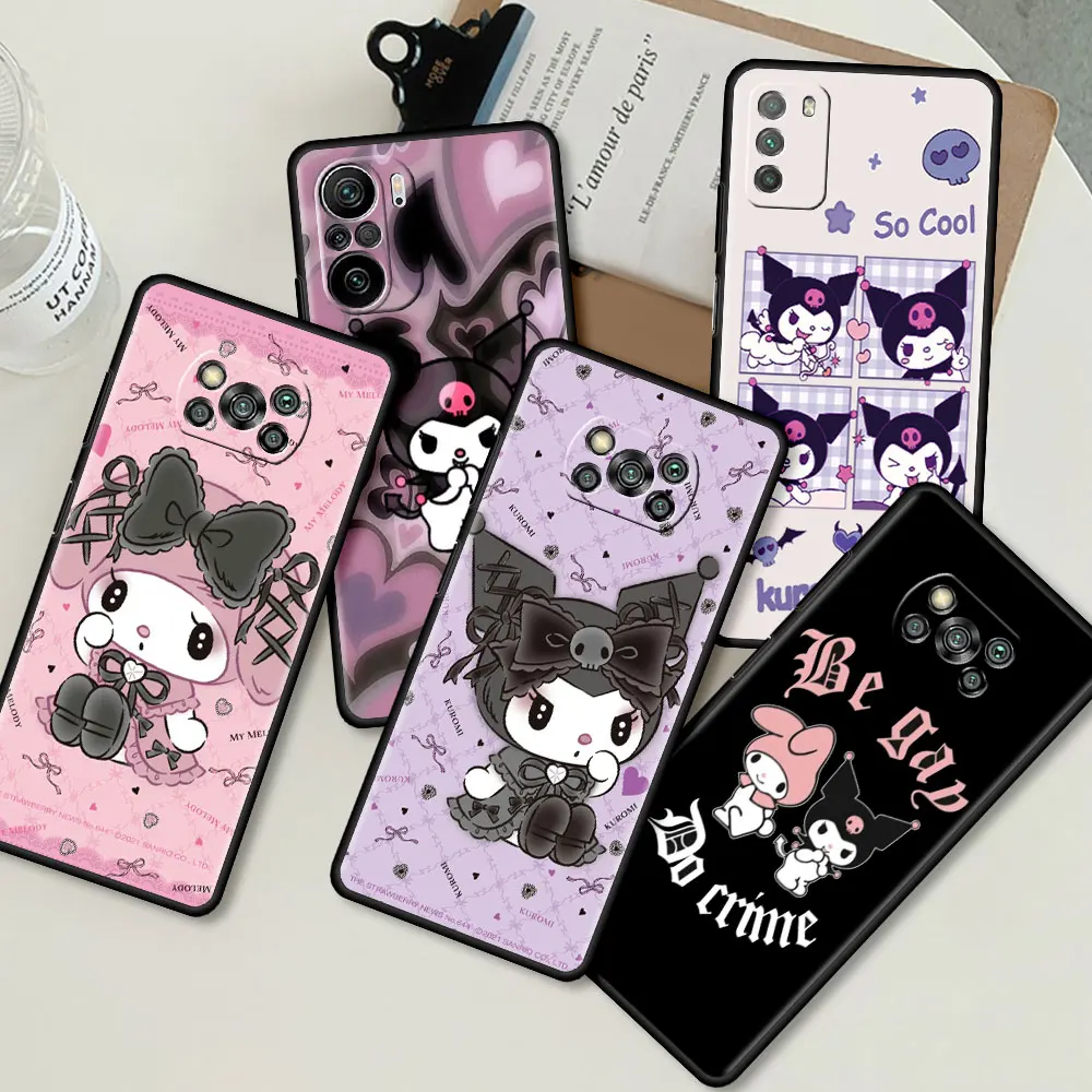 

My Melody Kuromi Cute Case For Xiaomi Mi Poco X3 X4 NFC M3 Mi 11 11T 10 T 9T 12 9 10T Lite Silicone Back Phone Cover