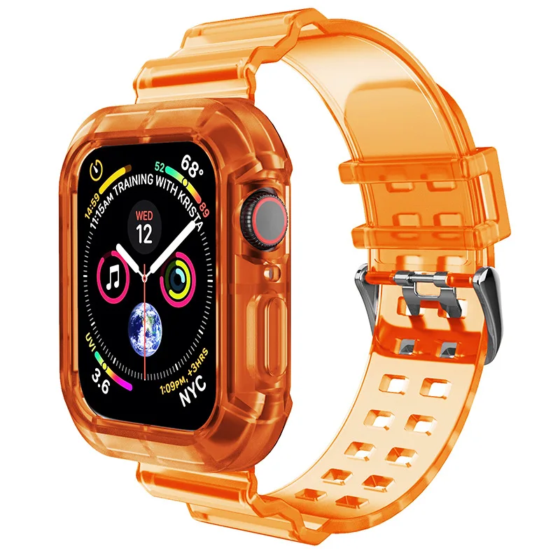 Transparent Glacier Strap for Apple Watch Series 8 45mm Wristband Replacement Accessories for Iwatch 7 6 5 3 44 41 40 42 38mm