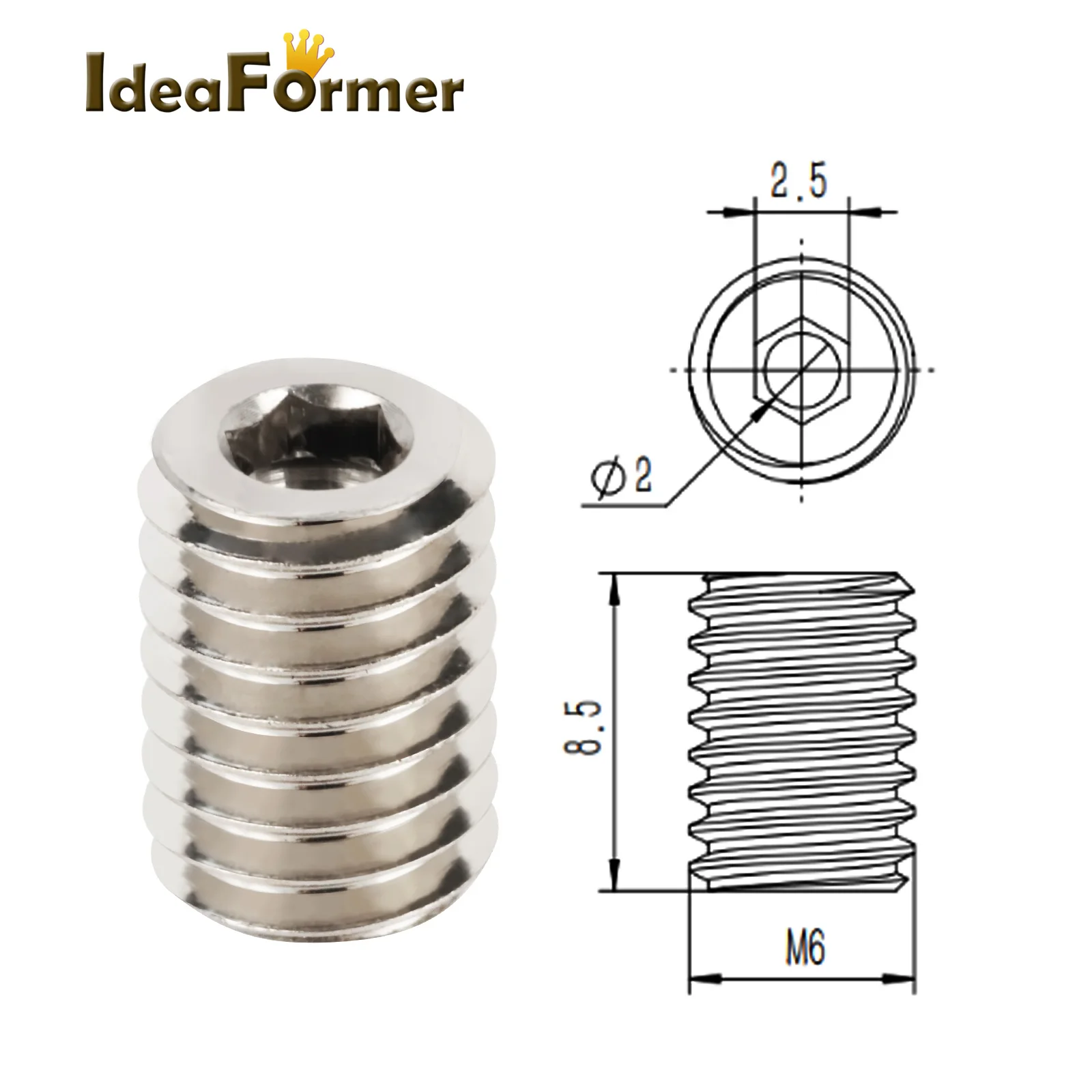 

V6 Volcano Hotend Adapter High Flow CHT Nozzle Copper Connector For Volcano Heater Block to V6 Nozzles Support High Tempeture