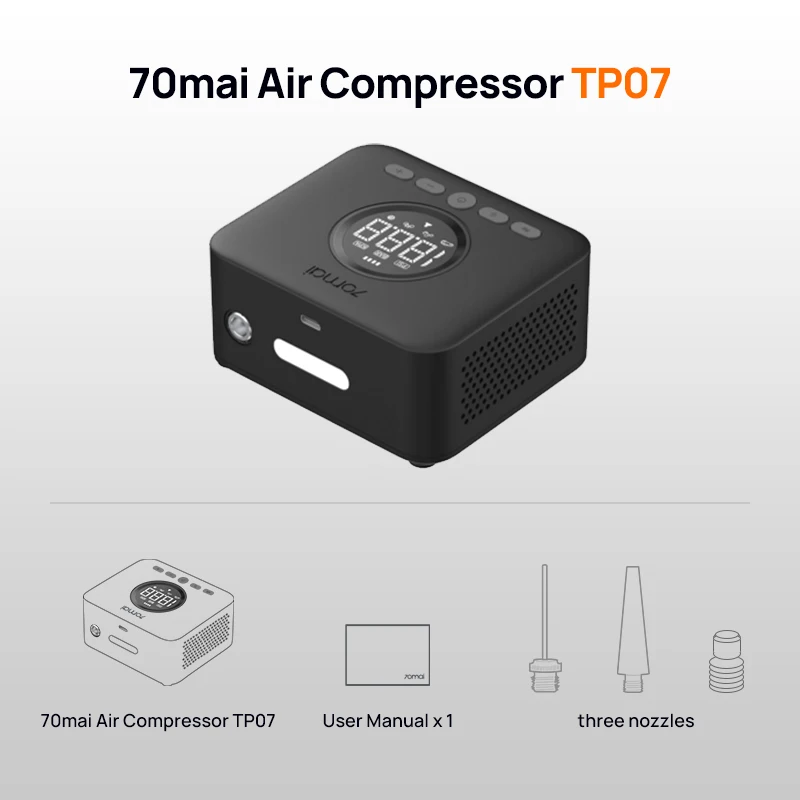 

Новый воздушный компрессор 70mai TP07 Мини-автомобильный насос для накачивания шин Электрический автомобильный воздушный насос Автоматический насос для шин 70mai TP07 Автомобильный мотоцикл Велосипедный шар