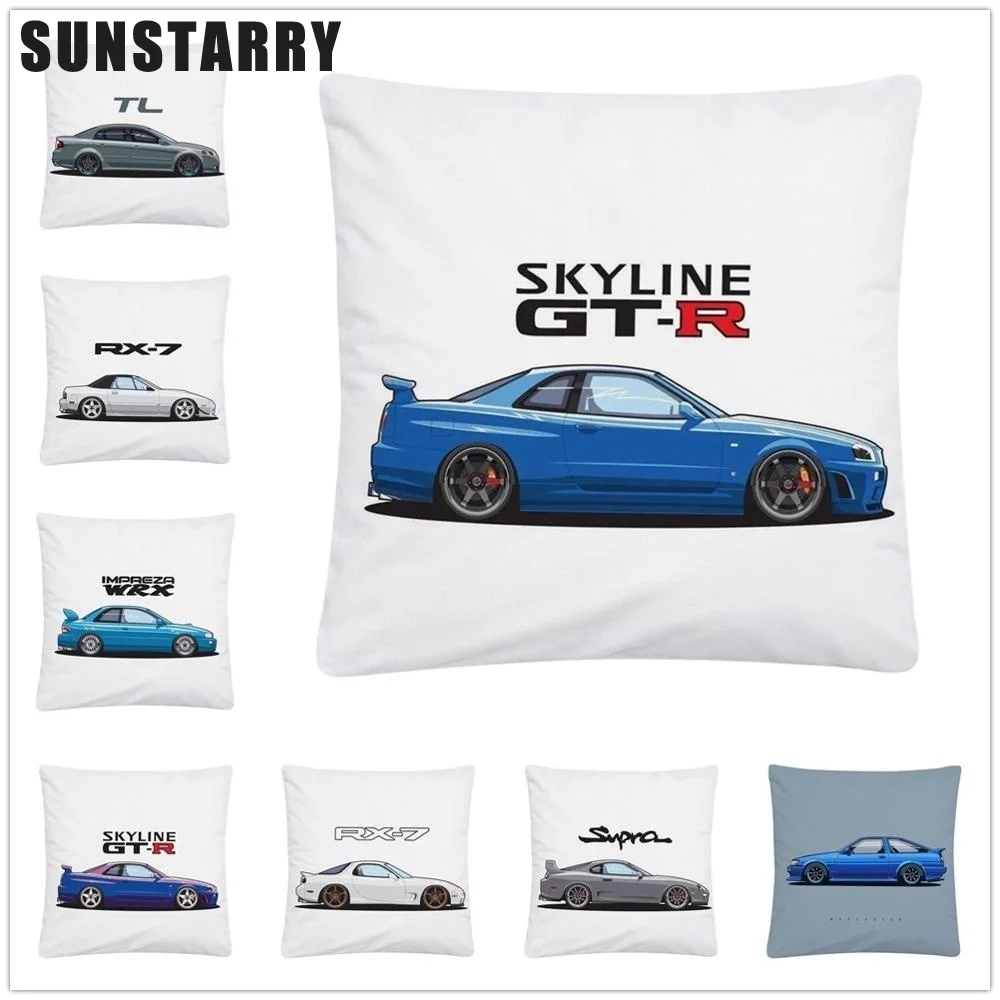 

Car Sideways Cartoon Pattern Polyester Cushion Cover Pillow Case For Home Sofa Car Decor Pillowcase 45X45cm Funda Cojín Cojines