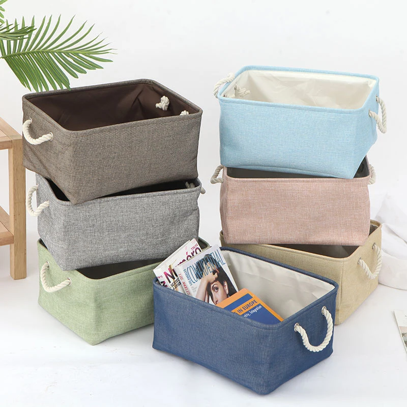 Универсальная двухслойная льняная корзина для белья