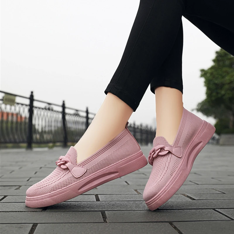 Women Loafers Breathable Mesh Fashion Sneakers Woman Comfortable Flats Slip on Ladies Vulcanized Shoes Casual Sneaker Female