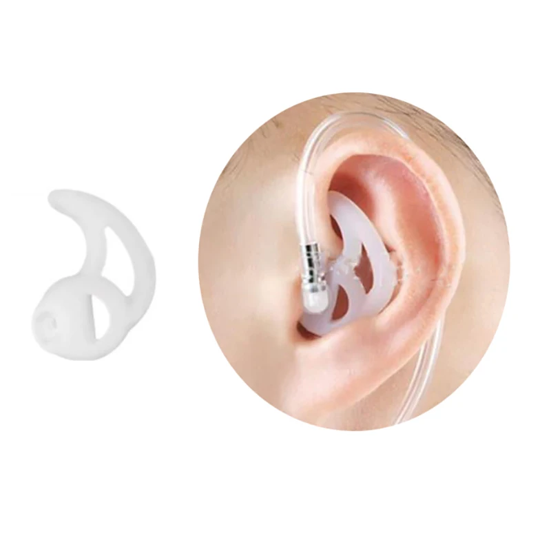 

1set Transparent Silicone Fin Ear Mold for Two Way Radio Earpiece Replacement Earmold Earbud 2.4cm/3.0cm