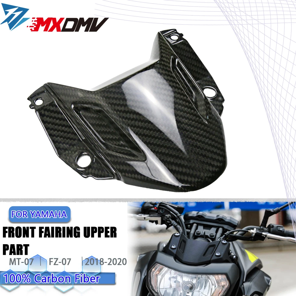 

3K Carbon Fiber Motorcycle Accessory Headlight Cover Front Fairing Upper Part Wind Deflector For Yamaha MT07 MT 07 2018 -2020