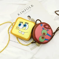 kawaii anime yellow bob squarepants snail patrick star doraemon toy cartoon plush diagonal bag coin purse birthday gifts for kid