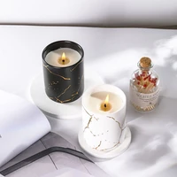 high quality european style scented candle in marble cup exquisite birthday candle soy wax plant essential oil scented candle