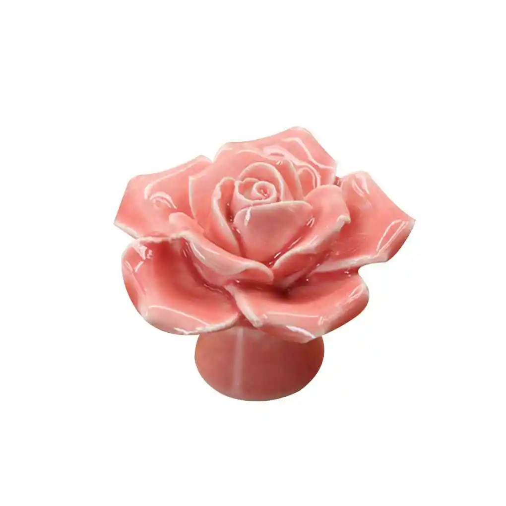 

Rose Flower Shape Ceramics Colorful Cabinet Cupboard Round Handles Wardrobe Drawer Closet Door Pull Knobs