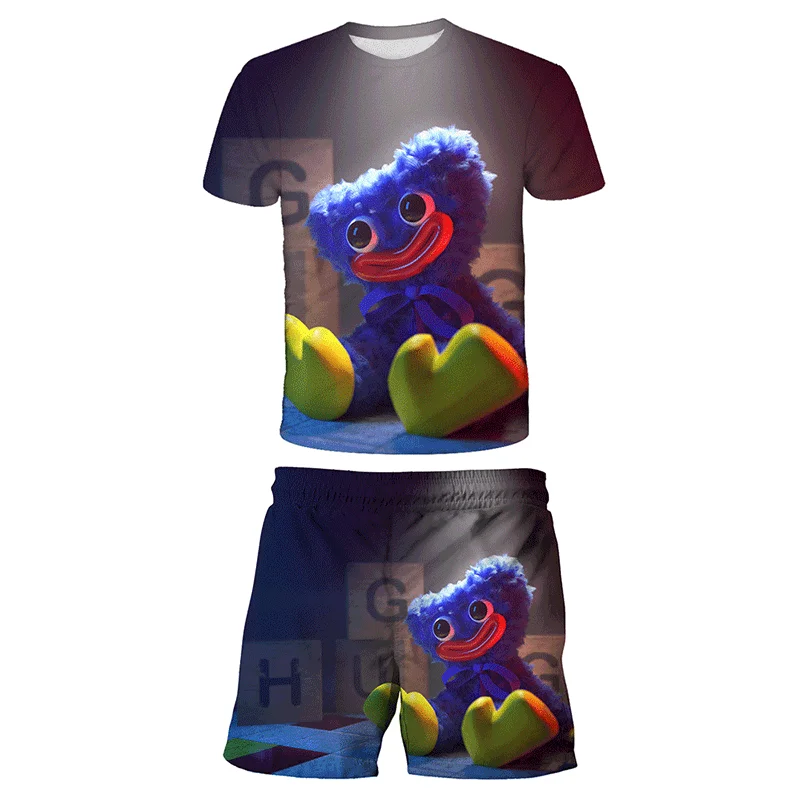

Boys suit summer O-neck short-sleeved T-shirt shorts suit 3D boys and girls children's clothing fashion printing series trend to